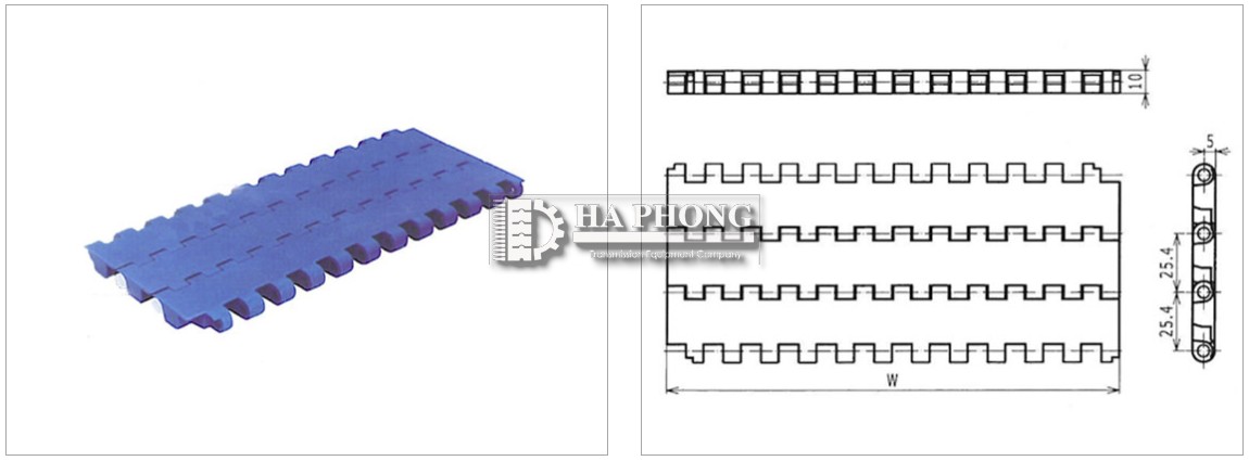 Plastic Modular Belt Flat Top M2520