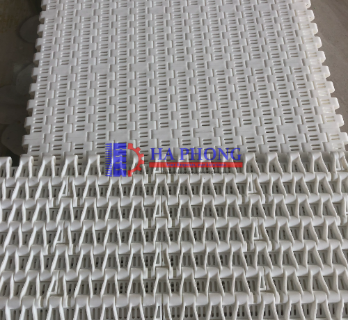 Băng tải nhựa Hong’s belt HS 1000A mặt kín bước 19.05mm