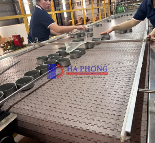 Băng tải nhựa Hong’s belt HS 1000A mặt kín bước 19.05mm
