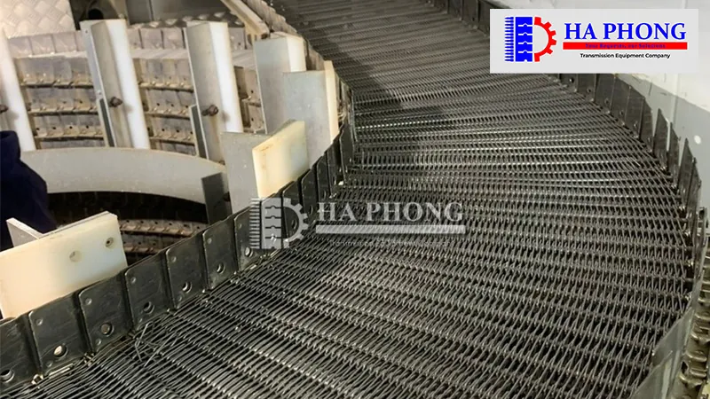 kích thước băng tải lưới Inox xoắn ốc