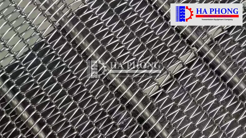 Băng tải lưới inox sợi xoắn Lưới Inox Sợi Xoắn