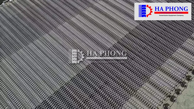Băng tải lưới inox sợi xoắn Băng tải lưới mắt dạng xoắn