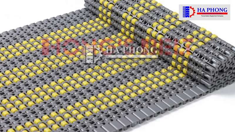 Băng tải nhựa Hong’s belt HS 3200C con lăn bề mặt Hong’s Belt HS 3200C