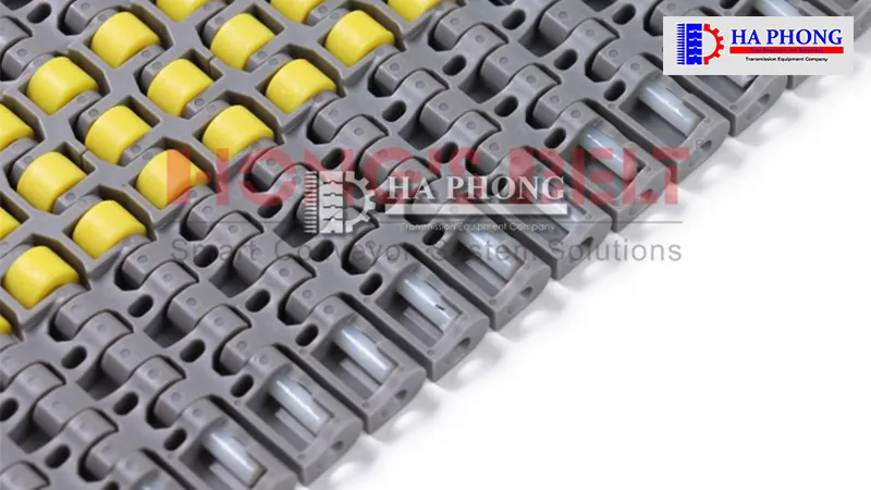 Băng tải nhựa Hong’s belt HS 3200C con lăn bề mặt Băng tải Hong’s belt HS 3200C