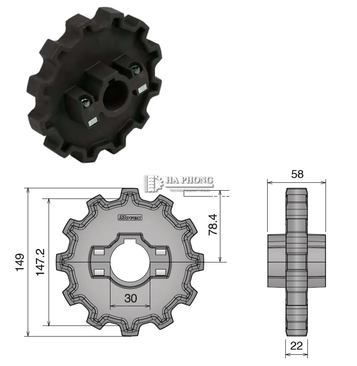 Nhông chủ động xích 882