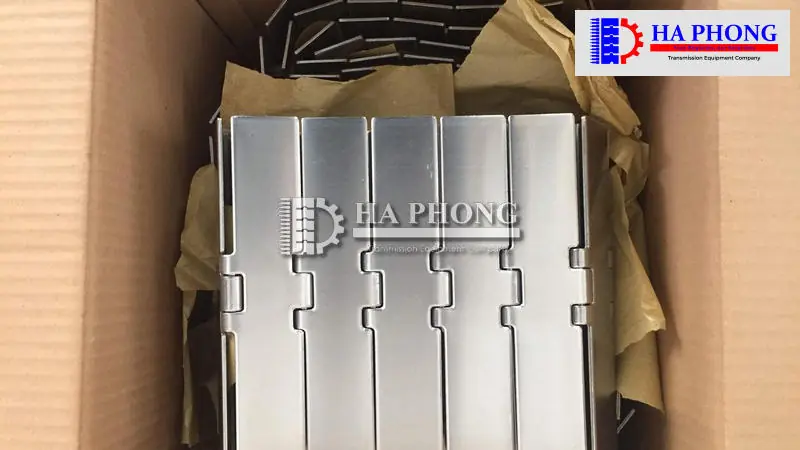 Băng tải xích Inox - Slat top chain Hình ảnh xích Inox Hong's Belt