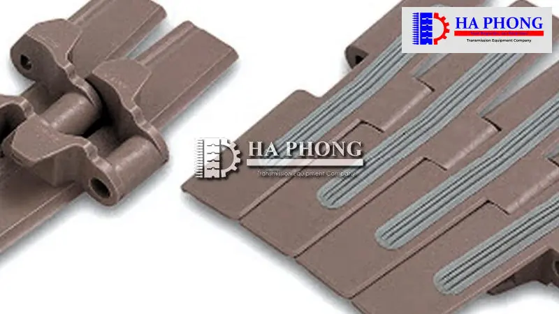 Xích nhựa 820/880 bề mặt cao su Ưu điểm Xích nhựa 820/880