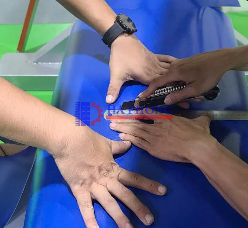 Băng tải PU Habasit TT12 Matt Blue Frayless