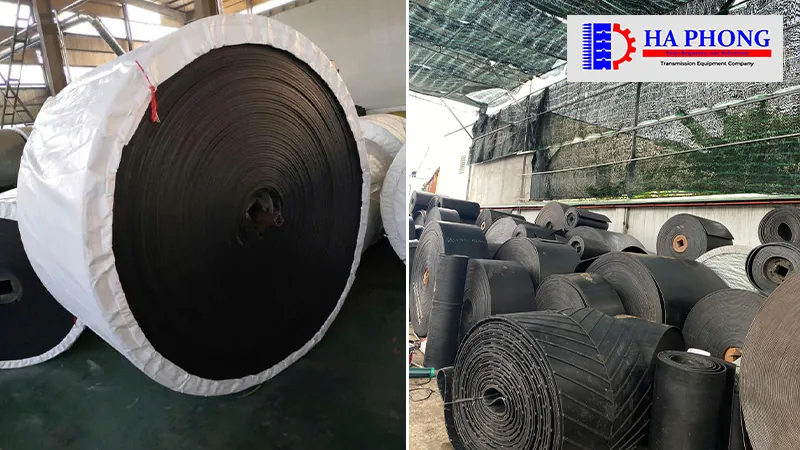 các loại băng tải cao su trơn đen