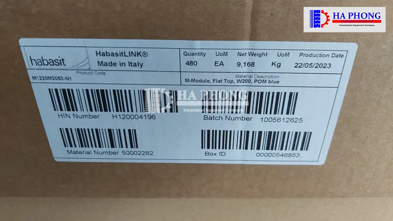 Băng tải nhựa Habasit M1220 Flat top Mua băng tải Habasit M1220 Flat Top chính hãng tại Việt Nam