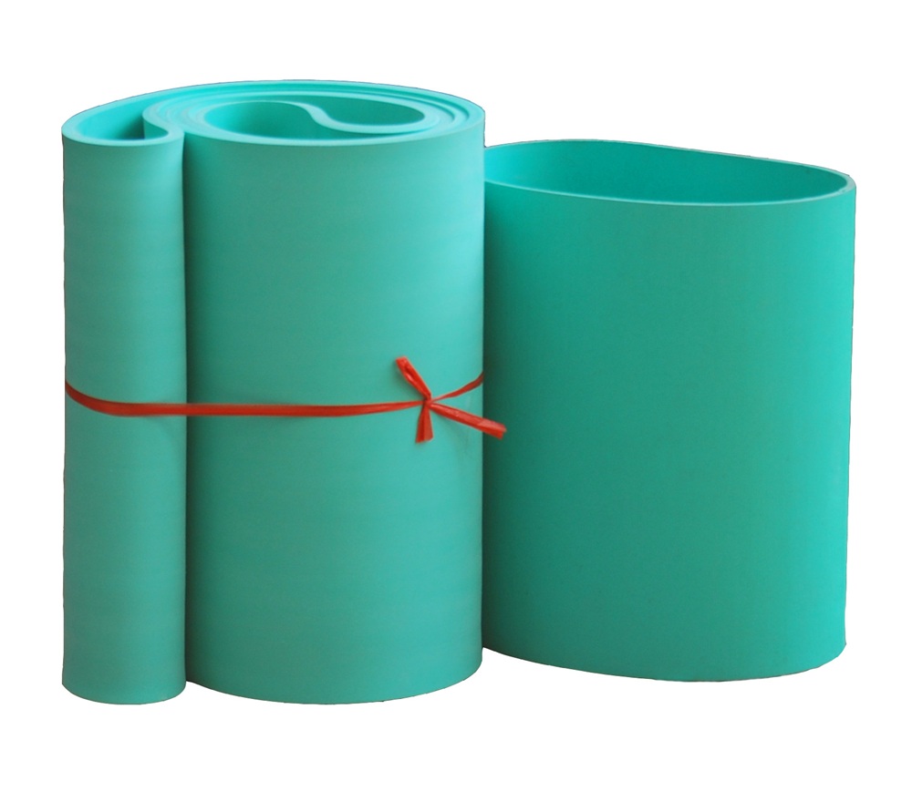 Băng tải cho máy cắt rau củ Dây đai dẹt đắp cao su xanh