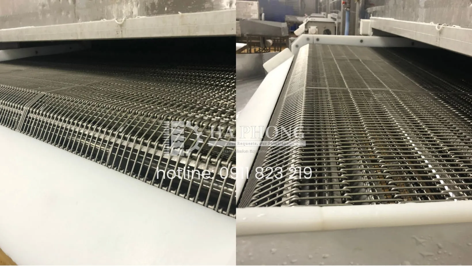 Băng tải lưới inox cho hầm cấp đông IQF
