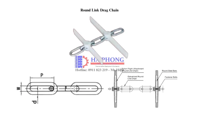 Xích tải liệu (Roind Link Drag Chain)