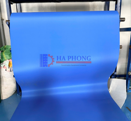 Băng tải PU xanh 2 mặt nhám Băng tải PU xanh 2 mặt nhám