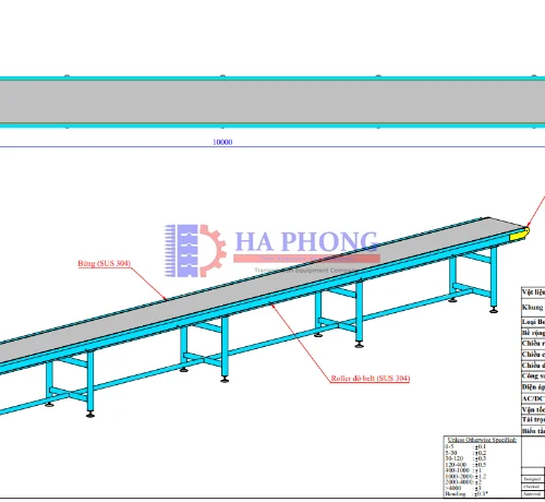 Cách khảo sát đo đạc băng tải PU, PVC chuyên nghiệp