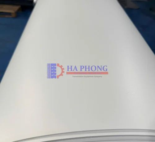 Băng tải PVC trắng trơn 2 lớp bố