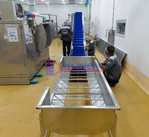 Hệ thống băng tải bột tại nhà máy sản xuất bánh ở Bình Dương