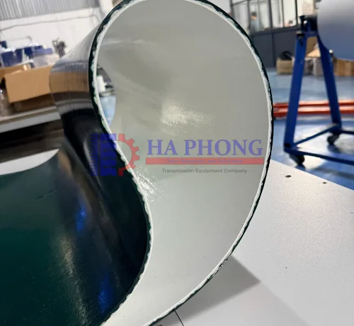 Băng tải TPU cuốn tôn, tải tấm thép