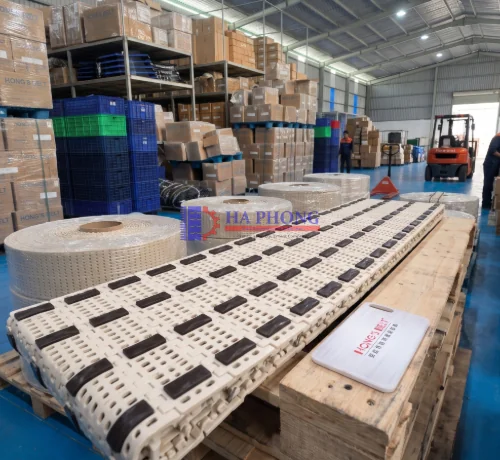 Băng tải nghiêng HS-100B-EL Băng tải modular nhựa HS-100B EL